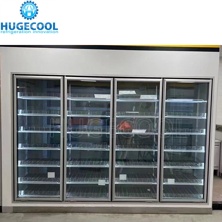 Gas Station Glass Door Walk In Cooler For Drinks