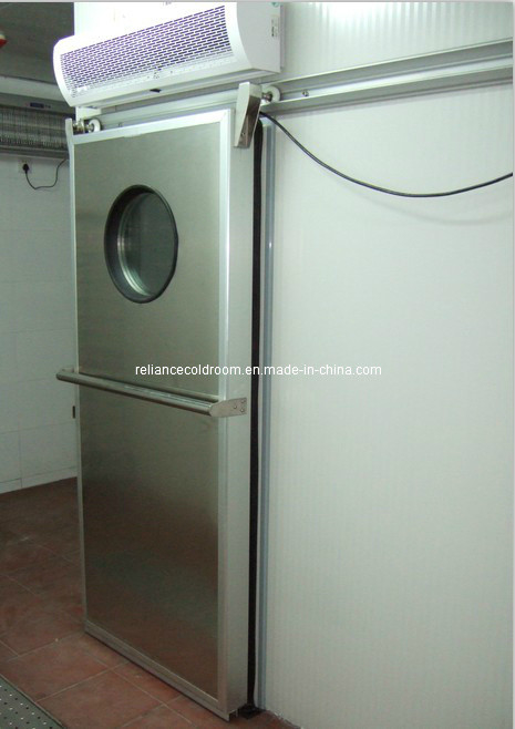Stainless Steel Cold Room Sliding Door with Round Window and Gas R404A Refrigeration
