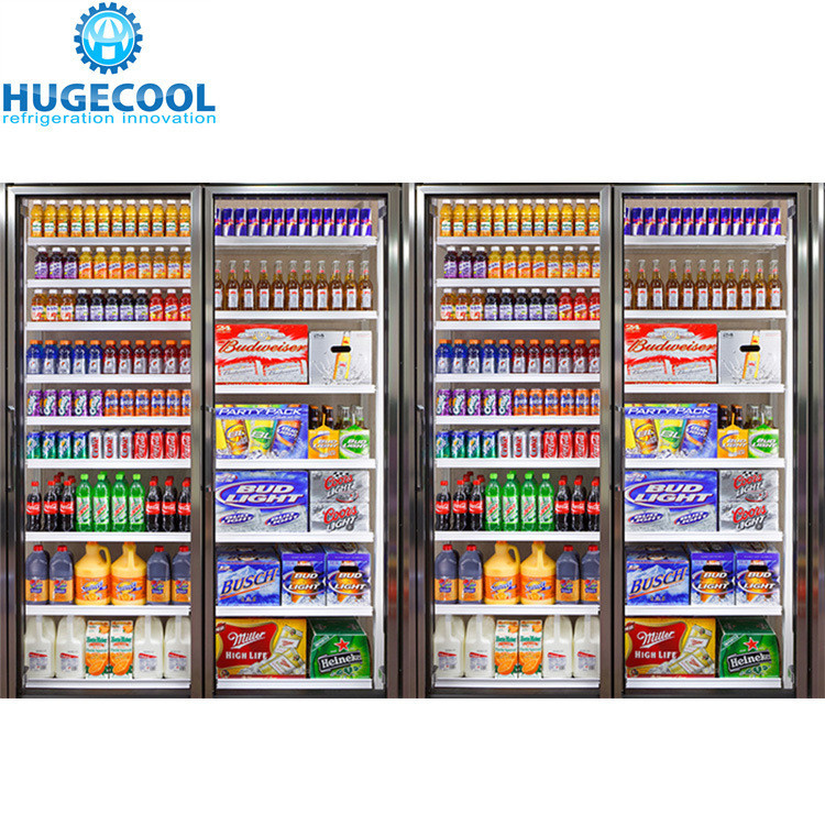 6 Inch PU Panel Glass Door Walk-in Cooler Room with Scroll Compressor in High Demand