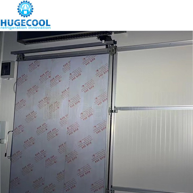 2m*3m PU Panel Auto Sliding Door with PVC Curtain Assembled Structure Slidingdoor