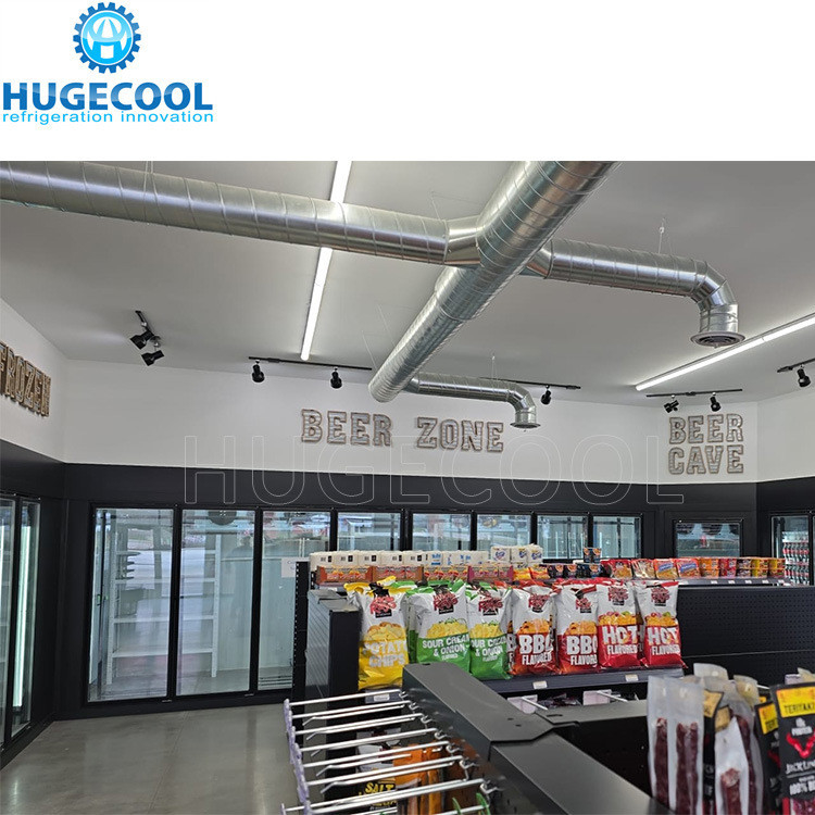 Commercial Walk In Freezer Cooler With Automatic Rebound Glass Door And Scroll Compressor
