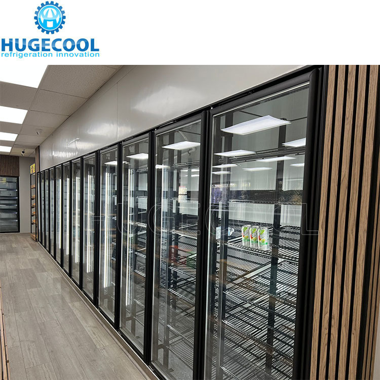 Commercial Walk In Freezer Cooler With Automatic Rebound Glass Door And Scroll Compressor